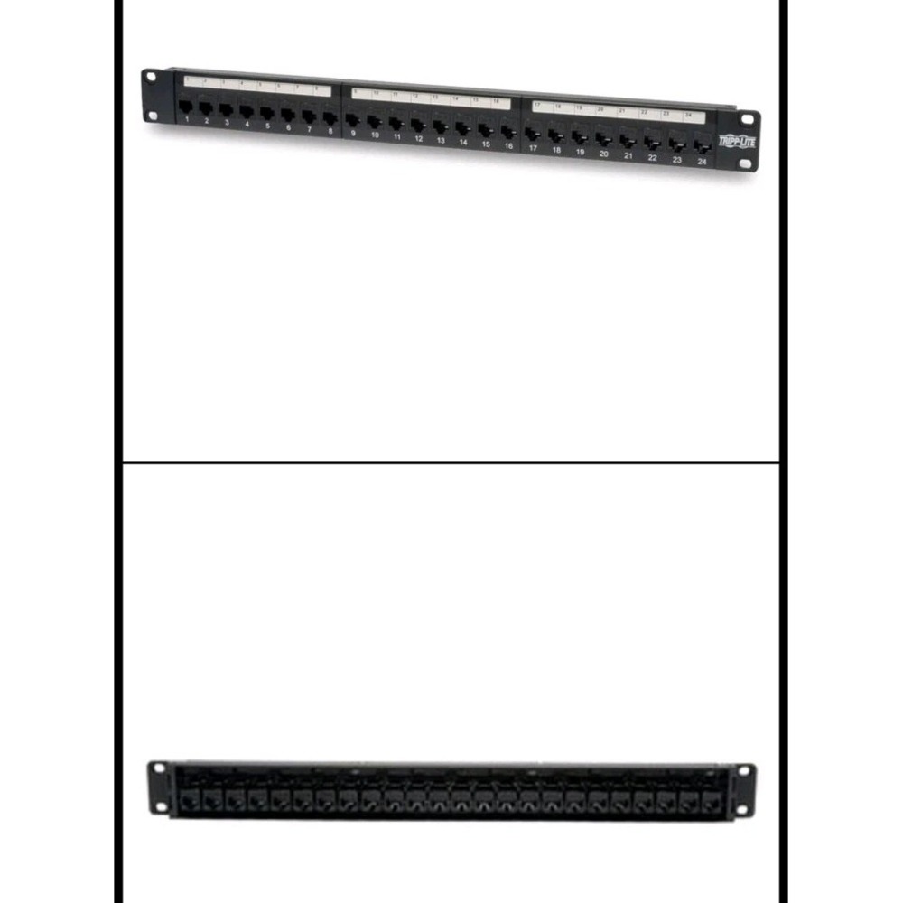 3pc EATON Tripp Lite Series 24-Port Cat6 Feed Through Patch Panel 568A/B RJ45